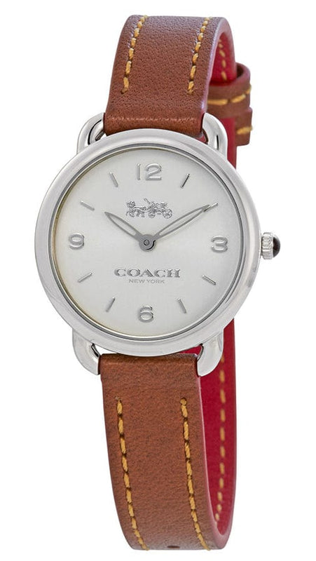 Buy Shop Coach Delancey Slim Cream Dial Brown Leather Strap Watch For Women - 14502789 USA Online