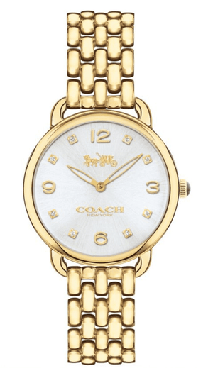 Buy Shop Coach Delancey Slim Silver Dial Gold Steel Strap Watch For Women - 14502782 USA Online