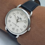 Buy Shop Coach Delancey White Dial Black Leather Strap Watch for Women - 14502714 USA Online