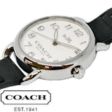 Buy Shop Coach Delancey White Dial Black Leather Strap Watch for Women - 14502714 USA Online