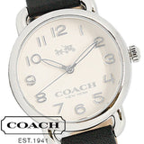 Buy Shop Coach Delancey White Dial Black Leather Strap Watch for Women - 14502714 USA Online