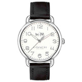 Buy Shop Coach Delancey White Dial Black Leather Strap Watch for Women - 14502714 USA Online