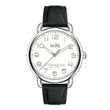 Buy Shop Coach Delancey White Dial Black Leather Strap Watch for Women - 14502714 USA Online