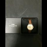 Buy Shop Coach Delancey White Dial Brown Leather Strap Watch for Women - 14502715 USA Online
