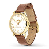 Buy Shop Coach Delancey White Dial Brown Leather Strap Watch for Women - 14502715 USA Online