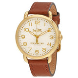 Buy Shop Coach Delancey White Dial Brown Leather Strap Watch for Women - 14502715 USA Online
