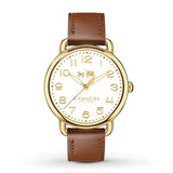 Buy Shop Coach Delancey White Dial Brown Leather Strap Watch for Women - 14502715 USA Online