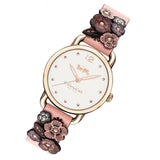 Buy Shop Coach Delancey White Dial Floral Pink Leather Strap Watch for Women - 14502817 USA Online