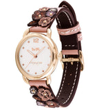 Buy Shop Coach Delancey White Dial Floral Pink Leather Strap Watch for Women - 14502817 USA Online