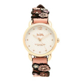 Buy Shop Coach Delancey White Dial Floral Pink Leather Strap Watch for Women - 14502817 USA Online