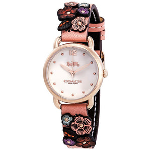 Buy Shop Coach Delancey White Dial Floral Pink Leather Strap Watch for Women - 14502817 USA Online