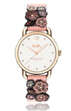 Buy Shop Coach Delancey White Dial Floral Pink Leather Strap Watch for Women - 14502817 USA Online