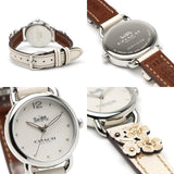 Buy Shop Coach Delancey White Dial Floral White Leather Strap Watch for Women - 14502760 USA Online