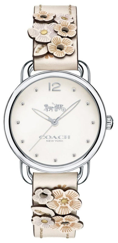 Buy Shop Coach Delancey White Dial Floral White Leather Strap Watch for Women - 14502760 USA Online