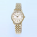 Buy Shop Coach Delancey White Dial Gold Steel Strap Watch for Women - 14502241 USA Online