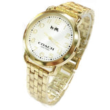 Buy Shop Coach Delancey White Dial Gold Steel Strap Watch for Women - 14502241 USA Online