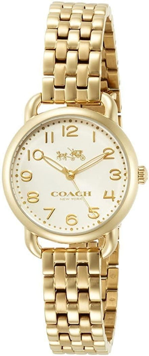 Buy Shop Coach Delancey White Dial Gold Steel Strap Watch for Women - 14502241 USA Online