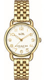 Buy Shop Coach Delancey White Dial Gold Steel Strap Watch for Women - 14502241 USA Online
