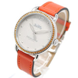 Buy Shop Coach Delancey White Dial Orange Leather Strap Watch for Women - 14502880 USA Online