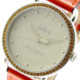 Buy Shop Coach Delancey White Dial Orange Leather Strap Watch for Women - 14502880 USA Online