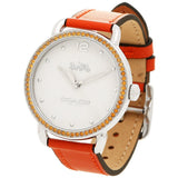 Buy Shop Coach Delancey White Dial Orange Leather Strap Watch for Women - 14502880 USA Online