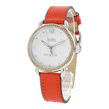 Buy Shop Coach Delancey White Dial Orange Leather Strap Watch for Women - 14502880 USA Online