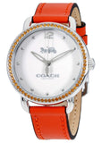 Buy Shop Coach Delancey White Dial Orange Leather Strap Watch for Women - 14502880 USA Online