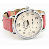 Buy Shop Coach Delancey White Dial Pink Leather Strap Watch for Women - 14502717 USA Online