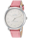 Buy Shop Coach Delancey White Dial Pink Leather Strap Watch for Women - 14502717 USA Online