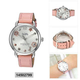 Buy Shop Coach Delancey White Dial Pink Leather Strap Watch for Women - 14502799 USA Online
