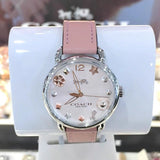 Buy Shop Coach Delancey White Dial Pink Leather Strap Watch for Women - 14502799 USA Online