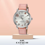 Buy Shop Coach Delancey White Dial Pink Leather Strap Watch for Women - 14502799 USA Online