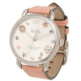 Buy Shop Coach Delancey White Dial Pink Leather Strap Watch for Women - 14502799 USA Online
