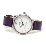 Buy Shop Coach Delancey White Dial Purple Leather Strap Watch for Women - 14502886 USA Online