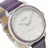 Buy Shop Coach Delancey White Dial Purple Leather Strap Watch for Women - 14502886 USA Online