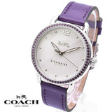 Buy Shop Coach Delancey White Dial Purple Leather Strap Watch for Women - 14502886 USA Online