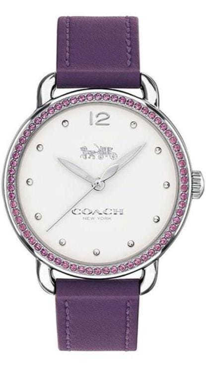 Buy Shop Coach Delancey White Dial Purple Leather Strap Watch for Women - 14502886 USA Online