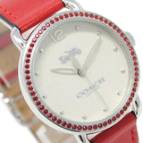 Buy Shop Coach Delancey White Dial Red Leather Strap Watch for Women - 14502878 USA Online