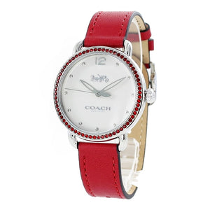 Buy Shop Coach Delancey White Dial Red Leather Strap Watch for Women - 14502878 USA Online