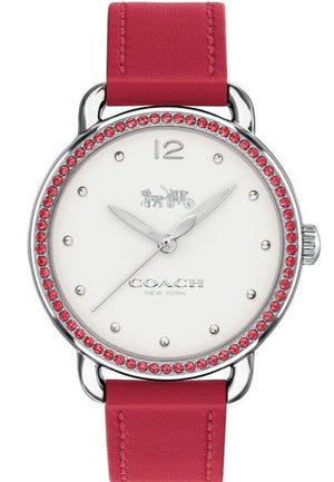 Buy Shop Coach Delancey White Dial Red Leather Strap Watch for Women - 14502878 USA Online