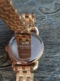 Buy Shop Coach Delancey White Dial Rose Gold Steel Strap Watch for Women - 14502242 USA Online