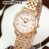 Buy Shop Coach Delancey White Dial Rose Gold Steel Strap Watch for Women - 14502242 USA Online
