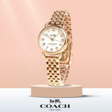 Buy Shop Coach Delancey White Dial Rose Gold Steel Strap Watch for Women - 14502242 USA Online
