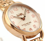 Buy Shop Coach Delancey White Dial Rose Gold Steel Strap Watch for Women - 14502242 USA Online