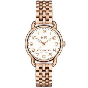 Buy Shop Coach Delancey White Dial Rose Gold Steel Strap Watch for Women - 14502242 USA Online