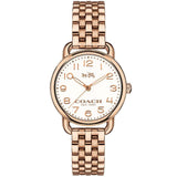 Buy Shop Coach Delancey White Dial Rose Gold Steel Strap Watch for Women - 14502242 USA Online