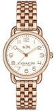 Buy Shop Coach Delancey White Dial Rose Gold Steel Strap Watch for Women - 14502242 USA Online