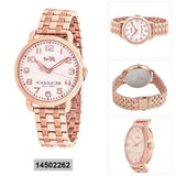 Buy Shop Coach Delancey White Dial Rose Gold Steel Strap Watch for Women - 14502262 USA Online