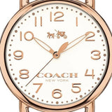 Buy Shop Coach Delancey White Dial Rose Gold Steel Strap Watch for Women - 14502262 USA Online