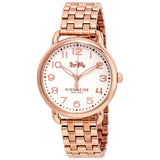 Buy Shop Coach Delancey White Dial Rose Gold Steel Strap Watch for Women - 14502262 USA Online